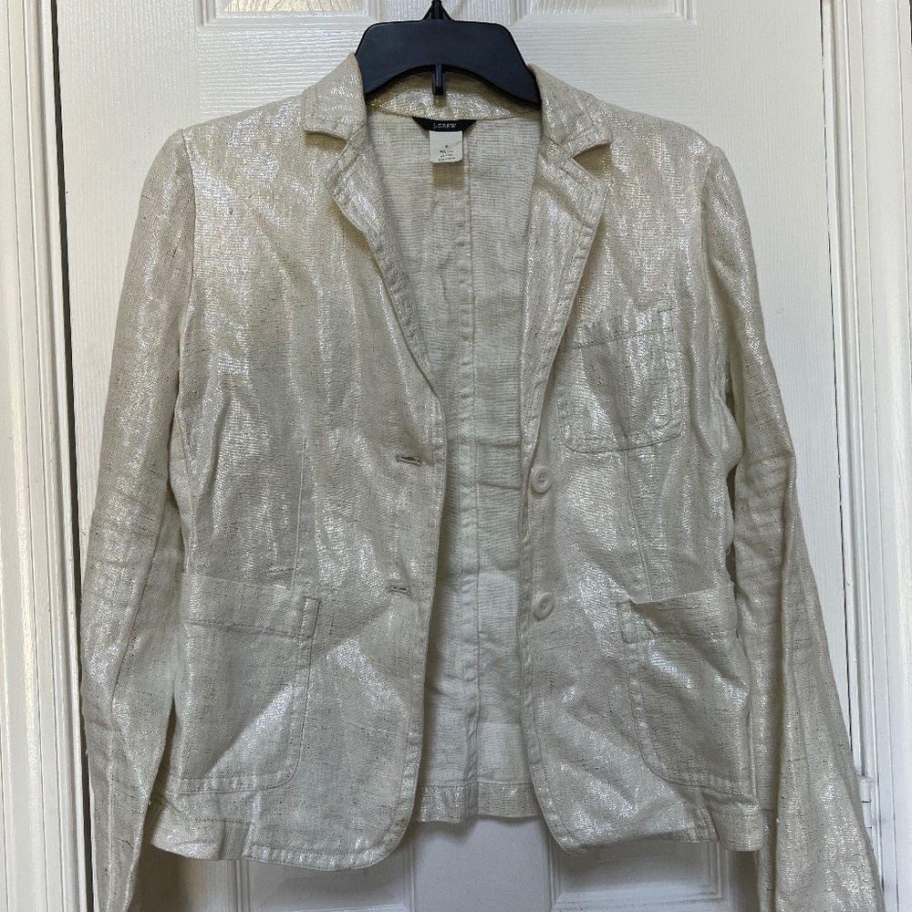J.Crew White Linen Blazer